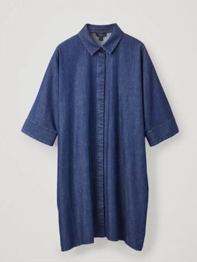 COS Boxy Denim Shirt Dress Blue Size XS Minimalist Capsule Summer